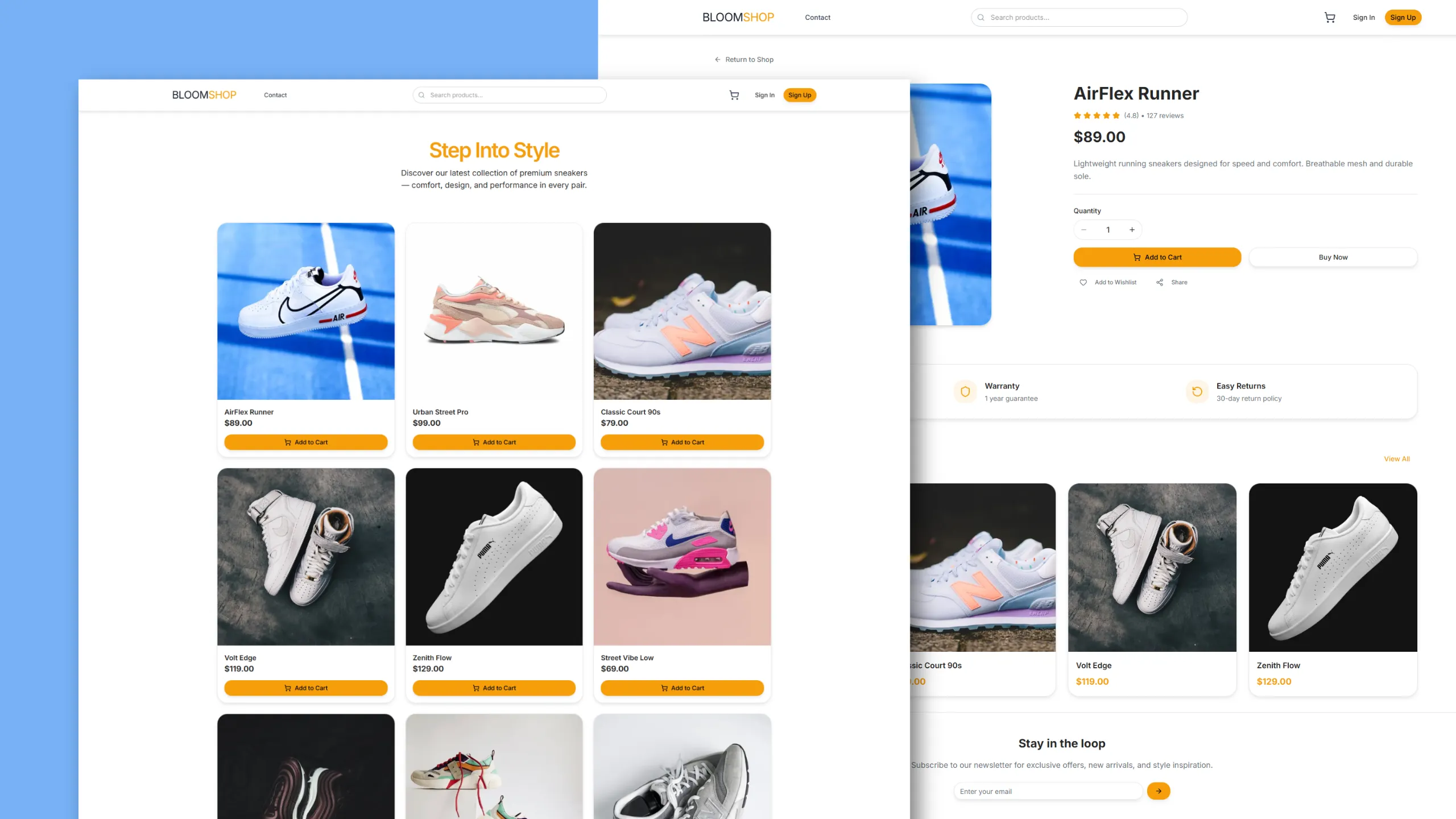 BloomShop - Free Next.js Tailwind CSS E-Commerce Template - screenshot 1